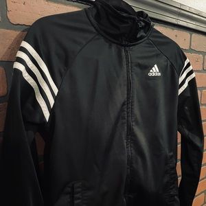 Adidas black track suit zip up hoodie
